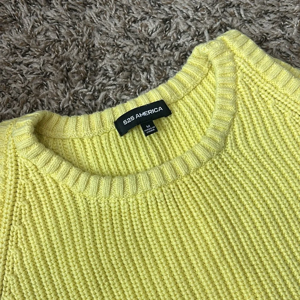 525 America Yellow Sleeveless Knit Top Sz M - Picture 2 of 6